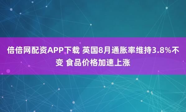 倍倍网配资APP下载 英国8月通胀率维持3.8%不变 食品价格加速上涨