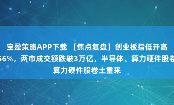 宝盈策略APP下载 【焦点复盘】创业板指低开高走涨0.56%，两市成交额跌破3万亿，半导体、算力硬件股卷土重来